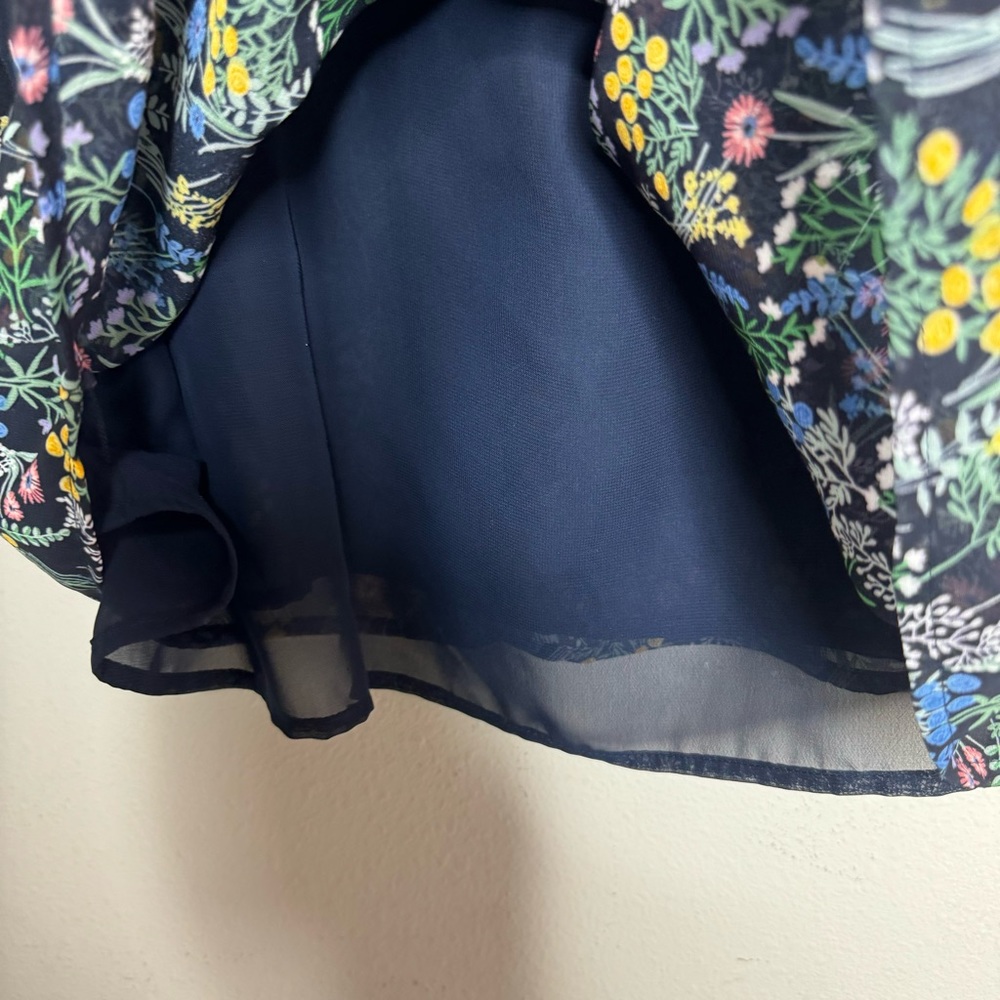 Tommy Hilfiger Navy Floral Print Blouse Women’s Size XXL - Picture 7 of 8